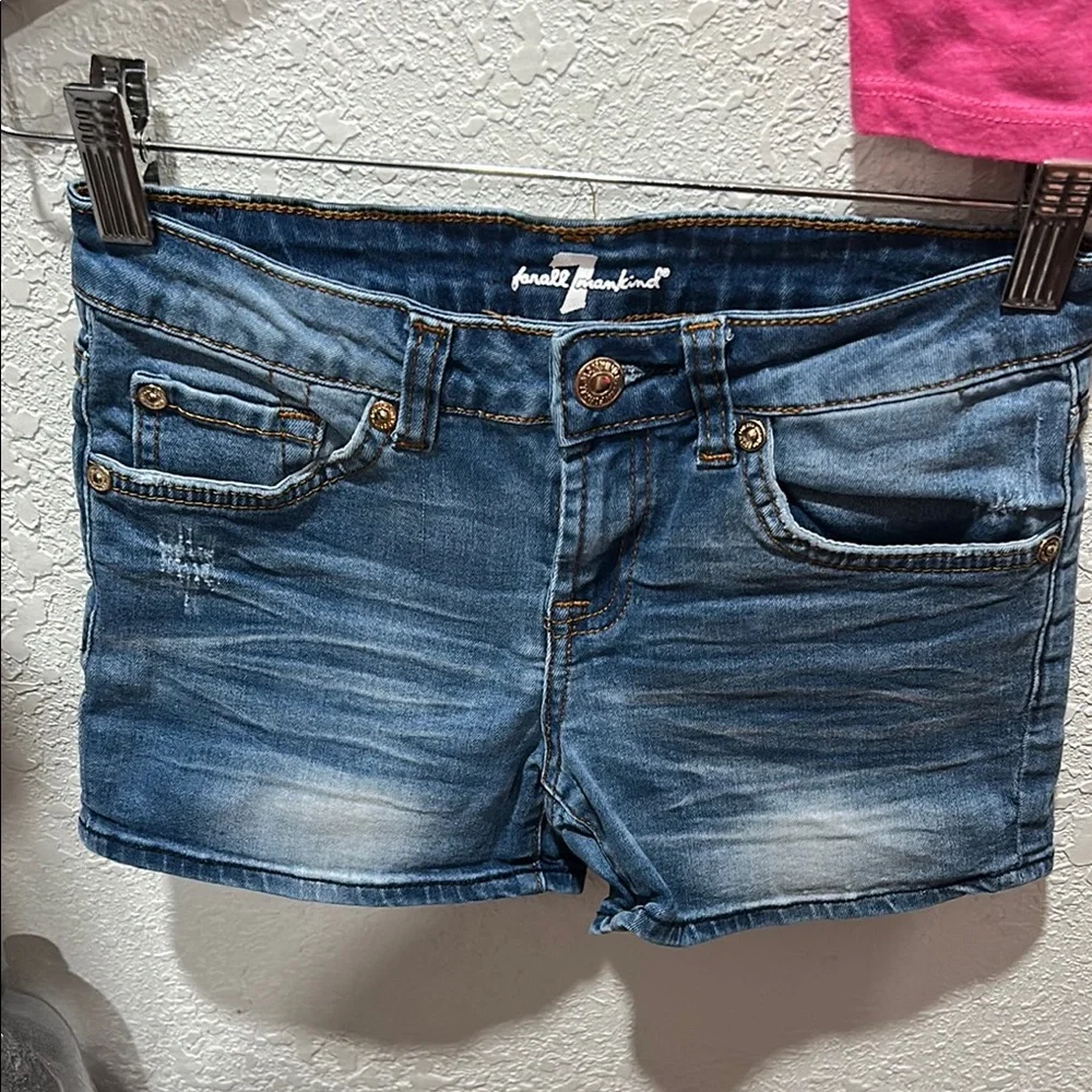 7 For All Mankind blue shorts&Old Navy Pink top Size10 GUC SET